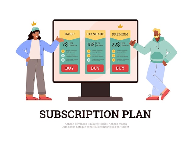 Illustration of subscription plans